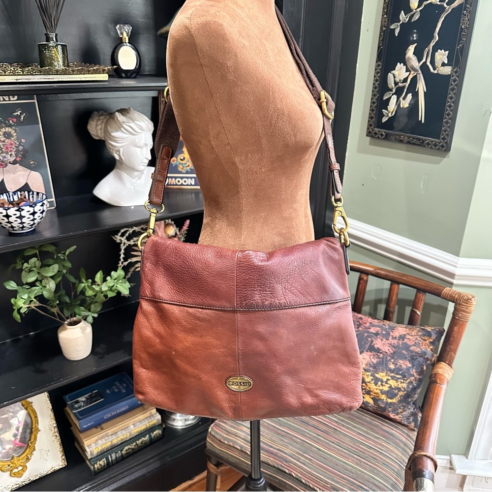 Fossil Vintage Reissue Leather Satchel – Two-Tone Brown, Explorer Collection